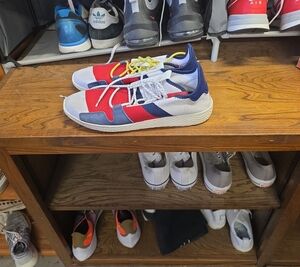 adidas Men's Retro Runner Sneakers in Red, Blue, White